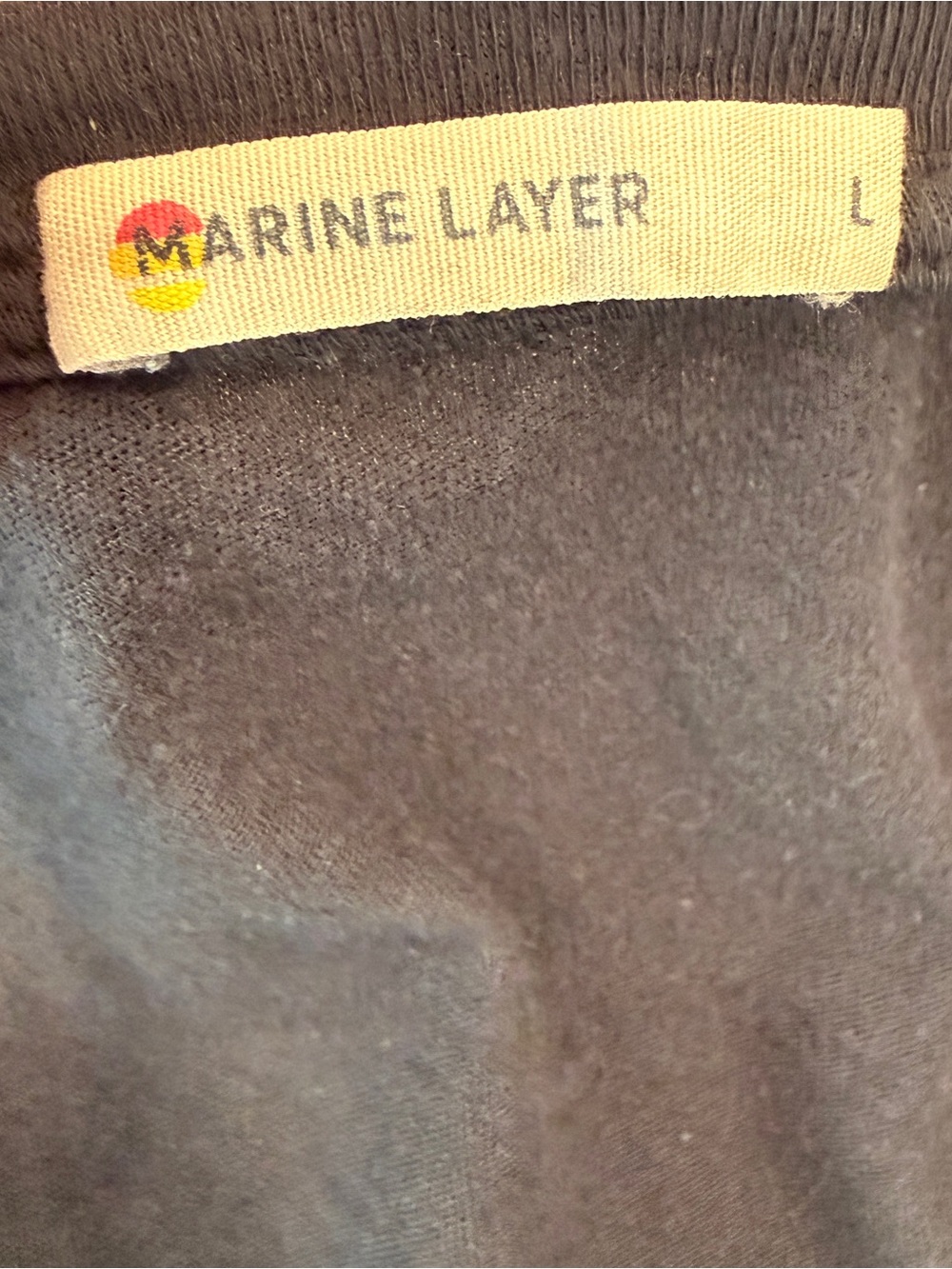 Marine Layer Black V-Neck Short Sleeve Tee - Picture 3 of 3